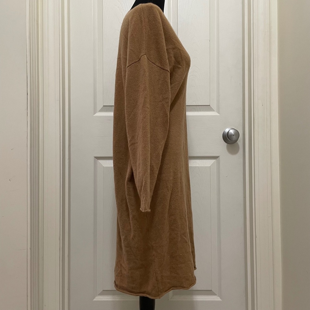 DemyLee New York 100%‎ Cashmere Oversized Knit Sweater Dress Camel Brown Small - Picture 4 of 9